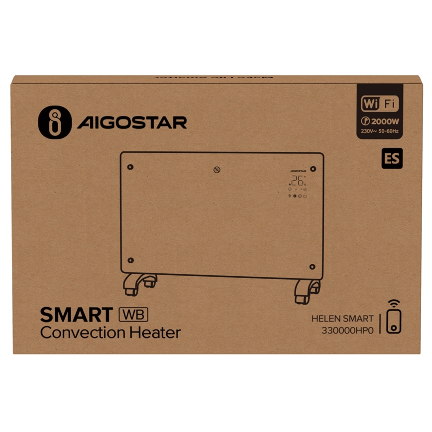 Aigostar - Calefactor eléctrico inteligente/convector 2000 W Wi‑Fi