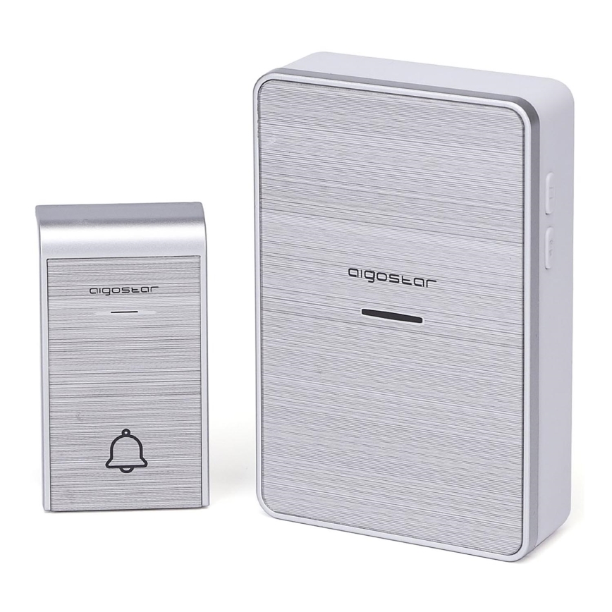 Aigostar - Campana inalámbrica 3xAA/12V IP44 plata