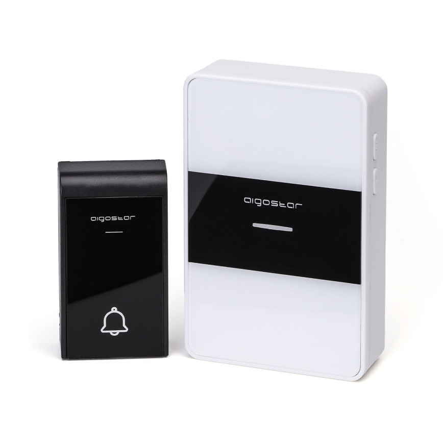Aigostar - Campana inalámbrica 3xAA IP44 negro/blanco
