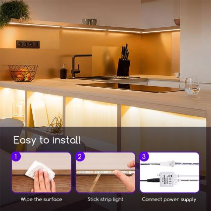 Aigostar - Cinta LED regulable para exteriores 5m LED/18W/12/230V 3000K IP65