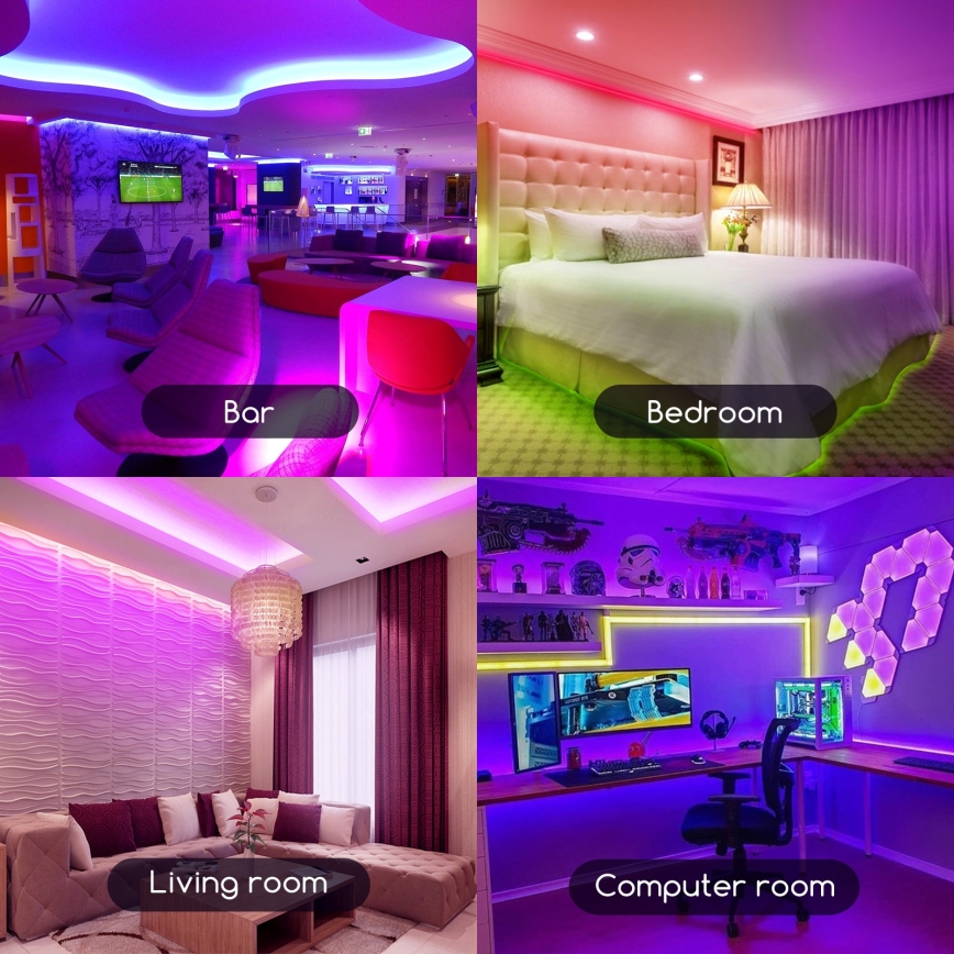 Aigostar - Cinta LED RGB regulable 3m LED/24W/12/230V IP65 + mando a distancia