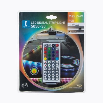 Aigostar - Cinta LED RGB regulable para exteriores 5m LED/24W/12/230V IP65
