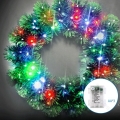 Aigostar - Corona navideña exterior LED RGBY, 72 LEDs, 3 pilas AA, diámetro 50 cm, IP44
