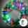 Aigostar - Corona navideña exterior LED RGBY, 72 LEDs, 3 pilas AA, diámetro 50 cm, IP44