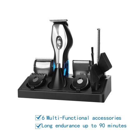 Aigostar - Cortapelos con accesorios 6en1 5W/5V negro