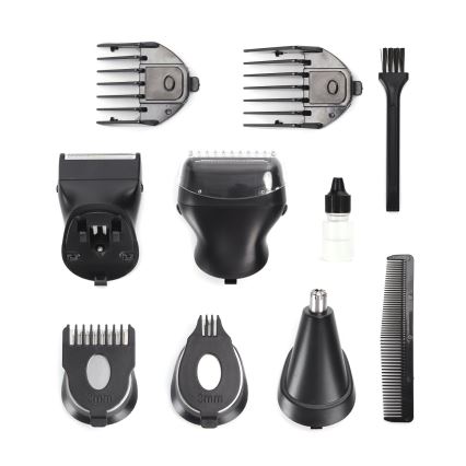 Aigostar - Cortapelos con accesorios 6en1 5W/5V negro