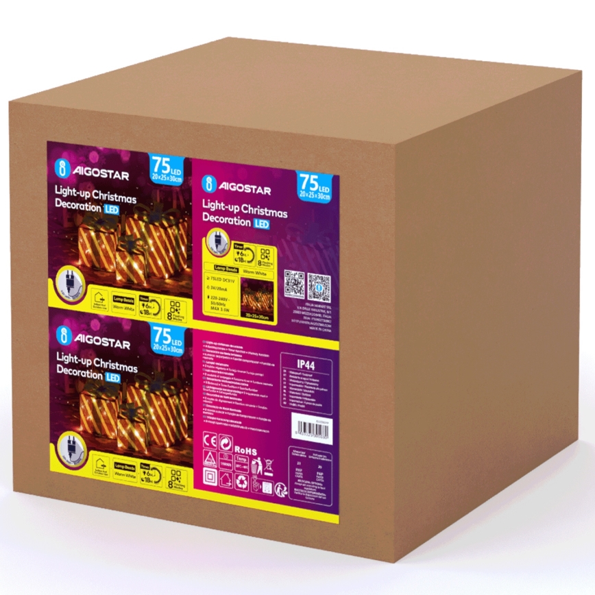 Aigostar- Decoración navideña LED exterior 3,6W/31/230V 2700K 20/25/30cm IP44 dárky