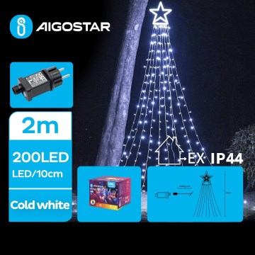 Aigostar - Decoración navideña LED exterior LED/3,6W/230V 2m IP44 blanco frío
