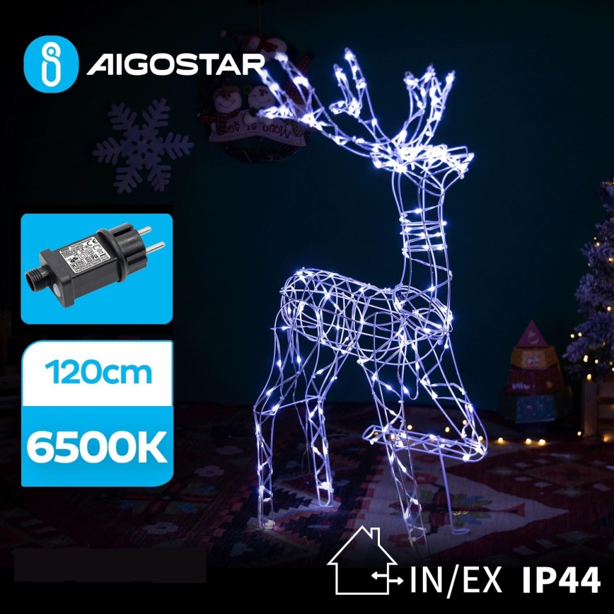 Aigostar - Decoración navideña LED exterior LED/3,6W/31/230V 6500K 120 cm IP44 reno