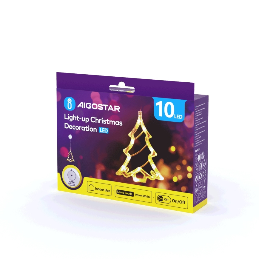 Aigostar - Decoración navideña LED LED/3xAAA árbol 20cm