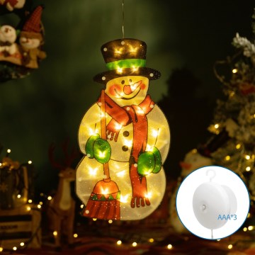 Aigostar - Decoración navideña LED LED/3xAAA muñeco de nieve 25cm