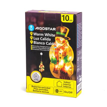 Aigostar - Decoración navideña LED LED/3xAAA muñeco de nieve 25cm