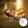 Aigostar - Decoración navideña LED LED/3xAAA Papá Noel con renos 13,4cm