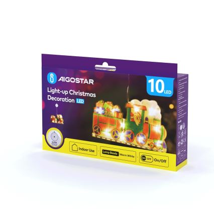 Aigostar - Decoración navideña LED LED/3xAAA trenecito 13,4cm