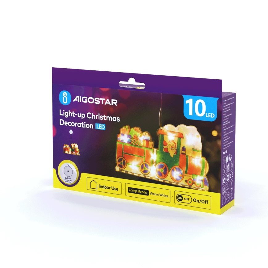 Aigostar - Decoración navideña LED LED/3xAAA trenecito 13,4cm