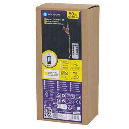 Aigostar - Decoración navideña LED para exterior LED/4xAA IP44 Papá Noel con paracaídas