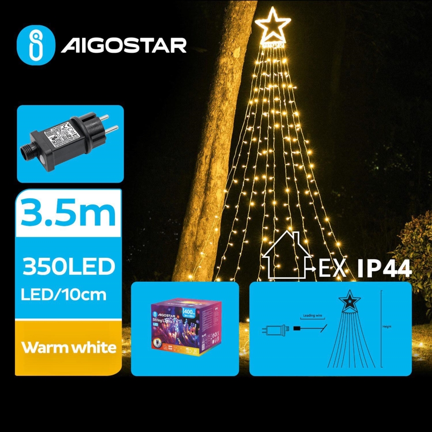 Aigostar - Decoración navideña LED para exterior LED/6W/230V 3,5m IP44 blanco cálido