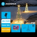 Aigostar - Decoración navideña solar LED/0,26W/3,7V 75cm IP65 blanco cálido