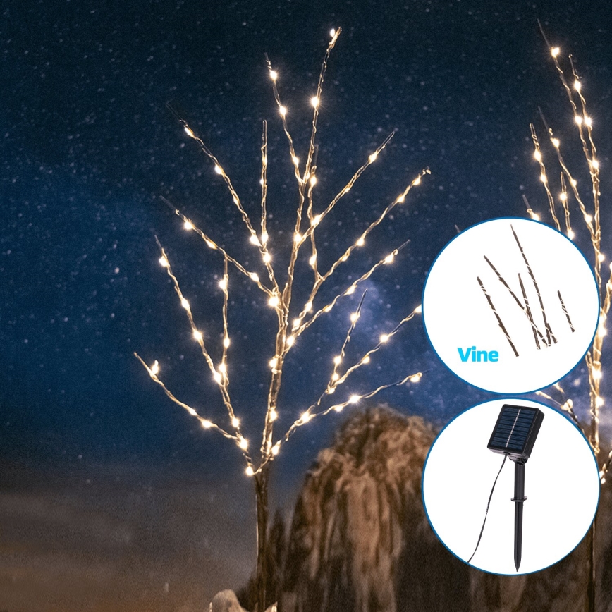 Aigostar - Decoración solar LED 140xLED/3m IP65 300 mAh blanco cálido vid