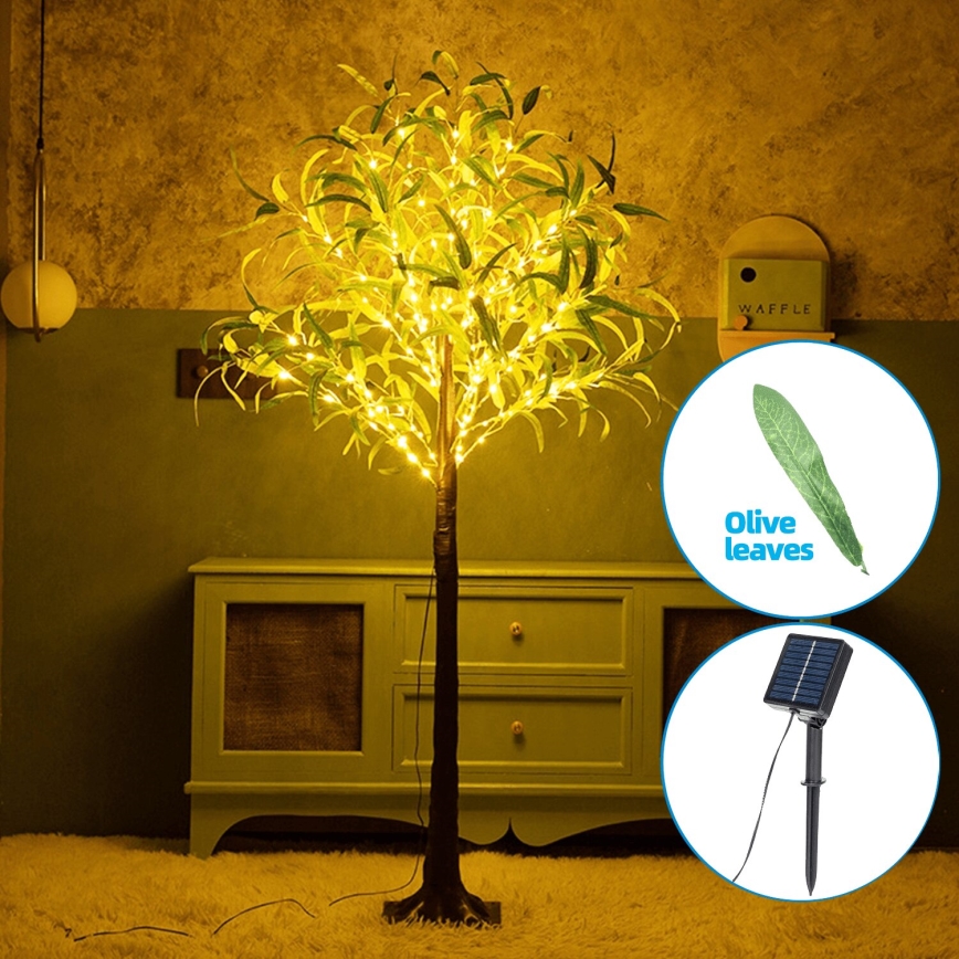 Aigostar - Decoración solar LED 150xLED/3,2m IP65 1200 mAh blanco cálido oliva