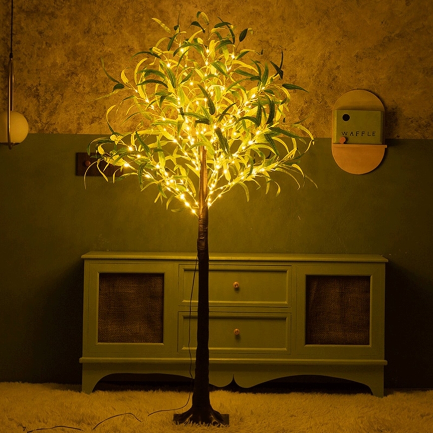 Aigostar - Decoración solar LED 150xLED/3,2m IP65 1200 mAh blanco cálido oliva