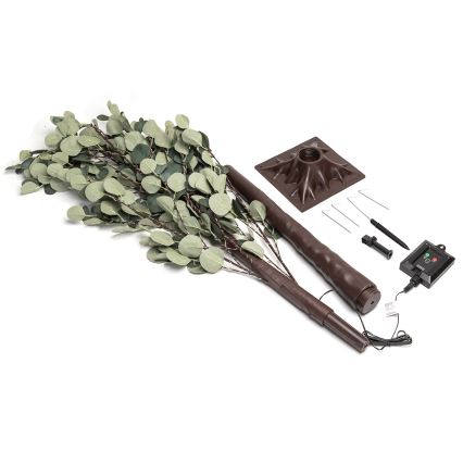 Aigostar - Decoración solar LED 210xLED/3,5m IP65 300 mAh blanco cálido eucalipto