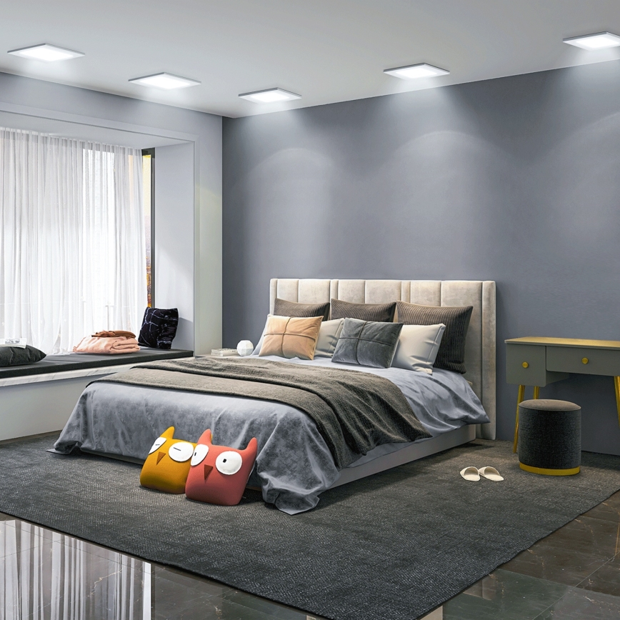 Aigostar - Downlight empotrable LED/12W/230V 6500K 17,5x17,5 cm blanco