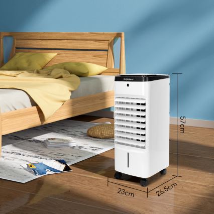 Aigostar - Enfriador de aire 60W/230V blanco/negro + mando a distancia
