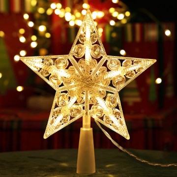 Aigostar - Estrella decorativa navideña LED 16xLED/3xAA, blanco cálido
