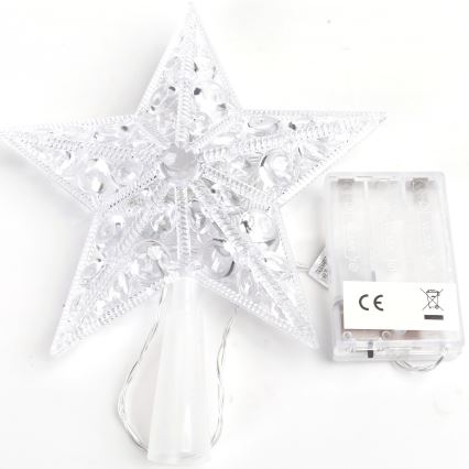 Aigostar - Estrella LED decorativa navideña RGBY, 10 LEDs, 3 pilas AA