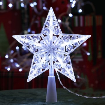 Aigostar - Estrella LED decorativa para Navidad, 10xLED/3xAA, blanco frío