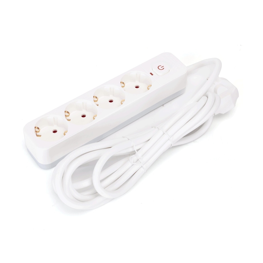 Aigostar - Extensión con interruptor 4Z Tipo F 3m blanco