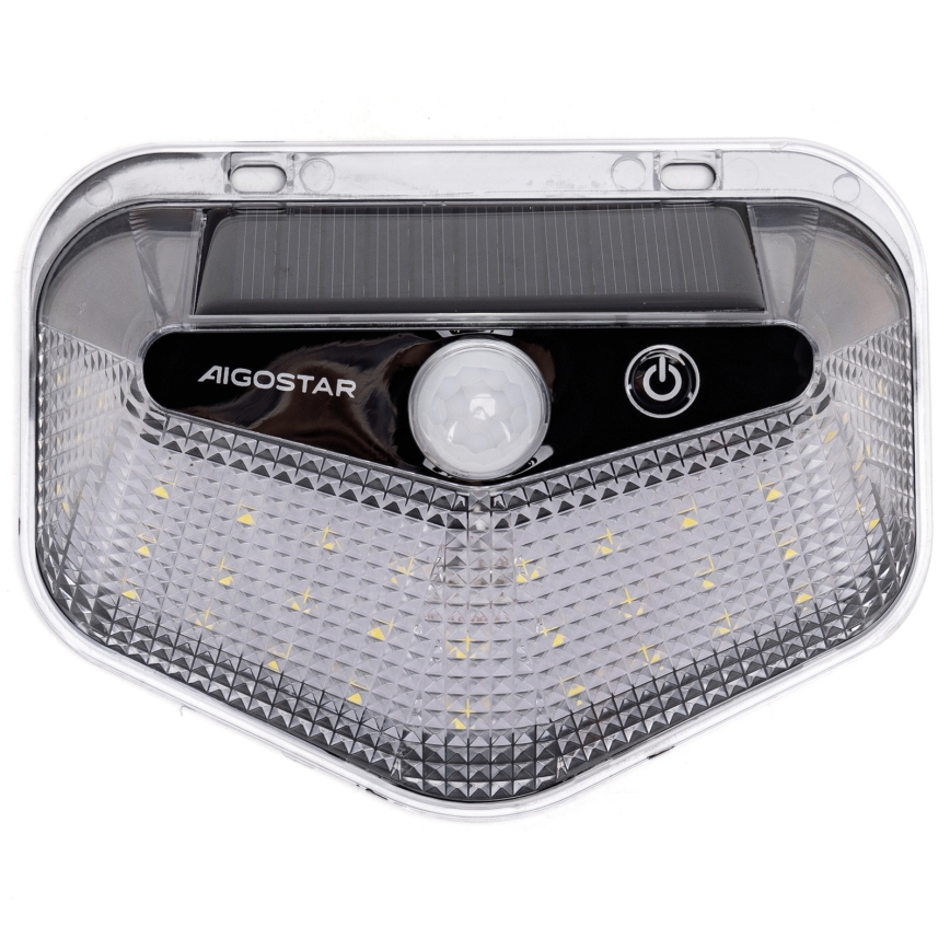Aigostar - Faro Solar LED con sensor LED/3,7V 6500K 500 mAh IP65 negro
