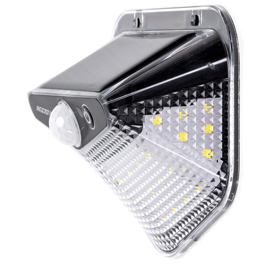 Aigostar - Faro Solar LED con sensor LED/3,7V 6500K 500 mAh IP65 negro