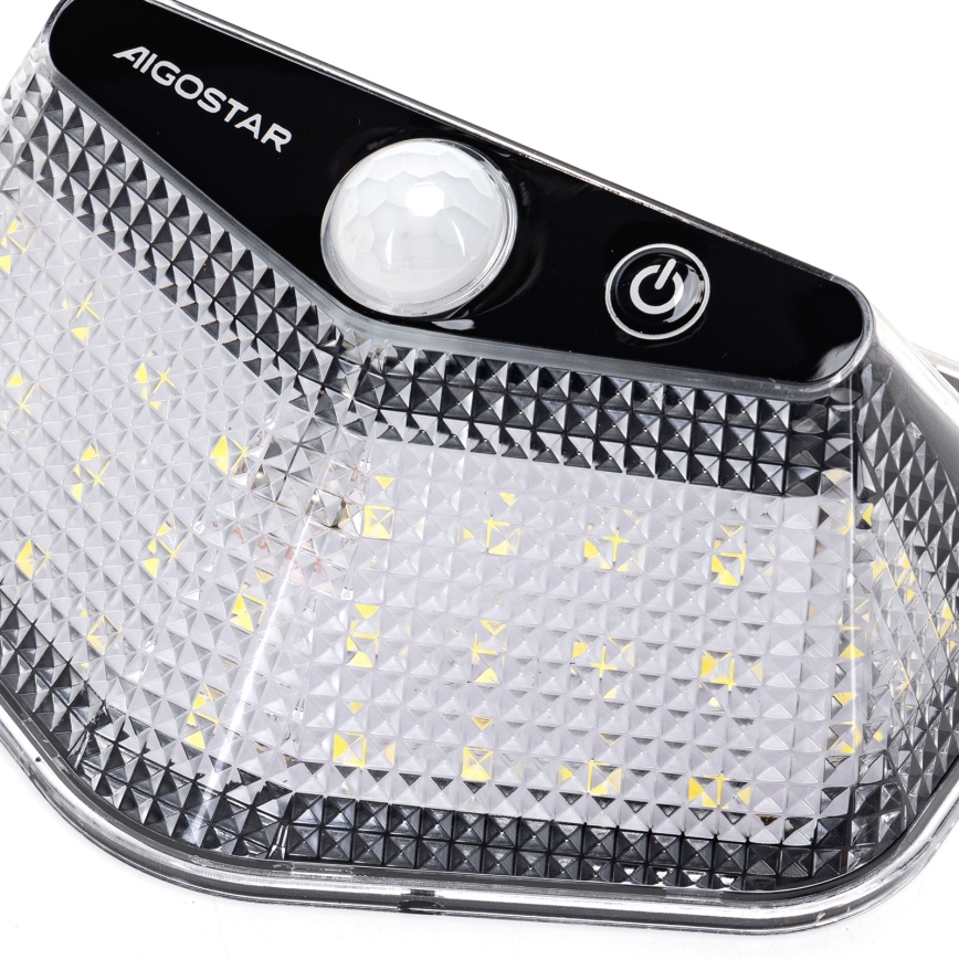 Aigostar - Faro Solar LED con sensor LED/3,7V 6500K 500 mAh IP65 negro