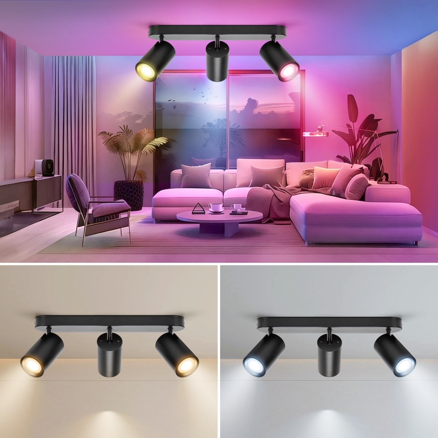 Aigostar - Foco empotrable LED RGBW regulable MESH 3xLED/4,9W/230V 2700-6500K blanco + mando a distancia