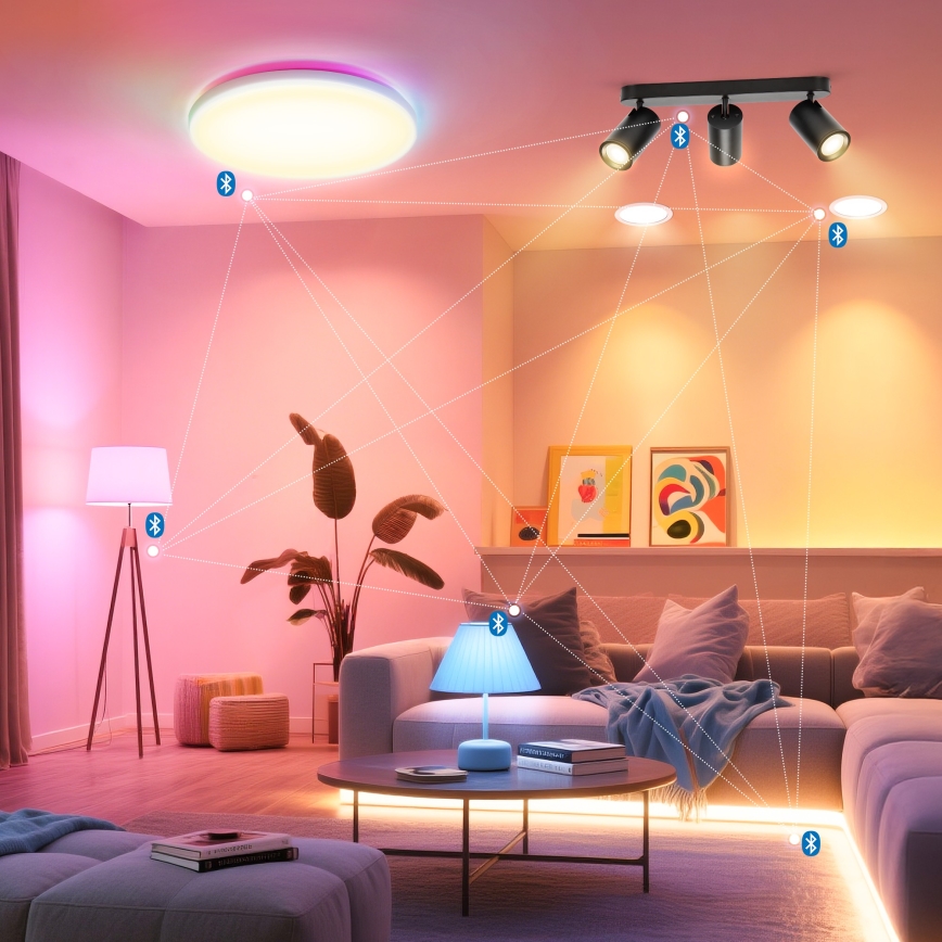 Aigostar - Foco empotrable LED RGBW regulable MESH 3xLED/4,9W/230V 2700-6500K blanco + mando a distancia