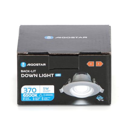 Aigostar - Foco empotrado LED/5W/230V 6500K diá. 8,5 cm blanco