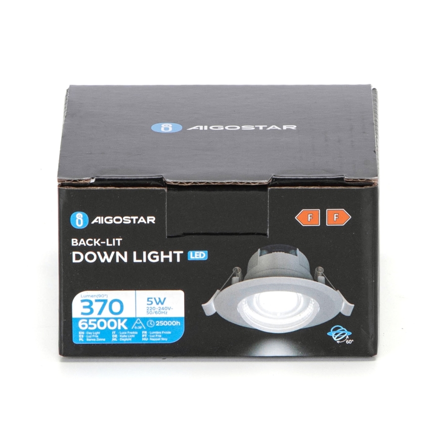 Aigostar - Foco empotrado LED/5W/230V 6500K diá. 8,5 cm blanco