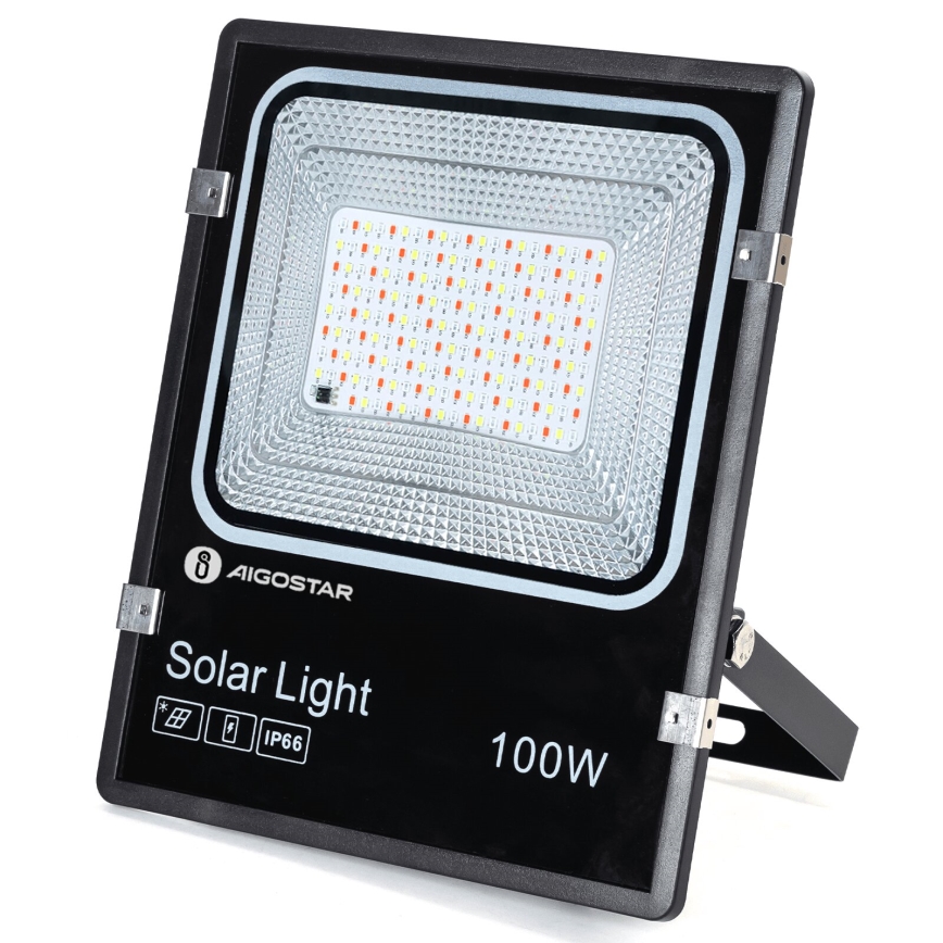 Aigostar - Foco solar LED RGB regulable LED/100W/3,2V IP66 + mando a distancia