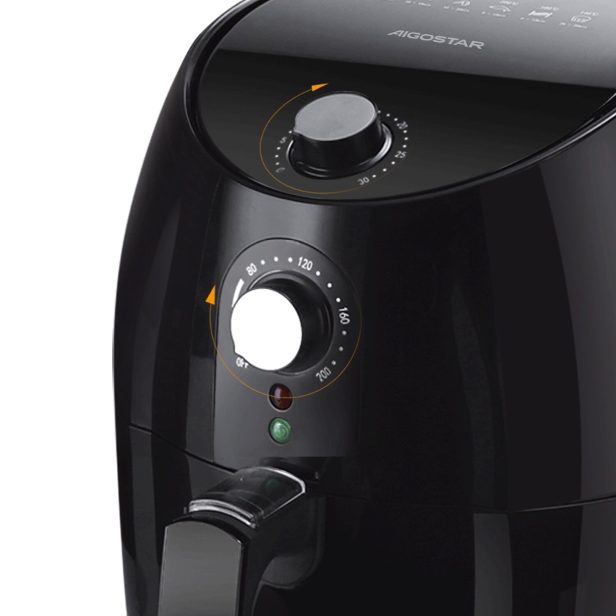 Aigostar - Freidora de aire caliente 1500W/230V 3,5l negro