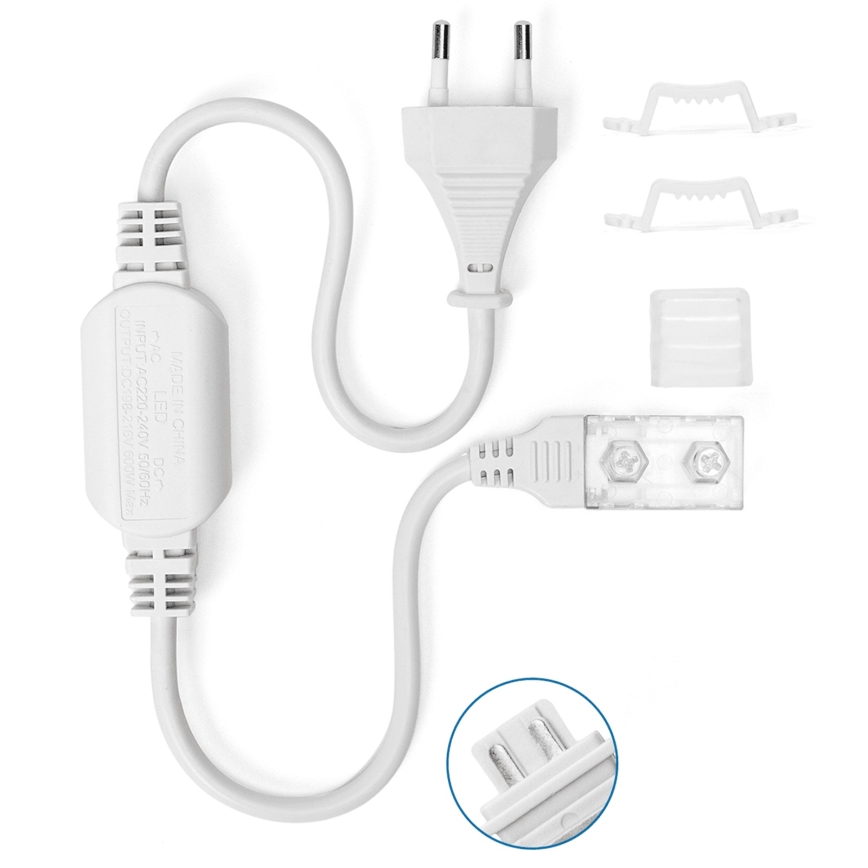 Aigostar - Fuente de alimentación para tiras LED 10 mm, 600 W/230 V, blanca