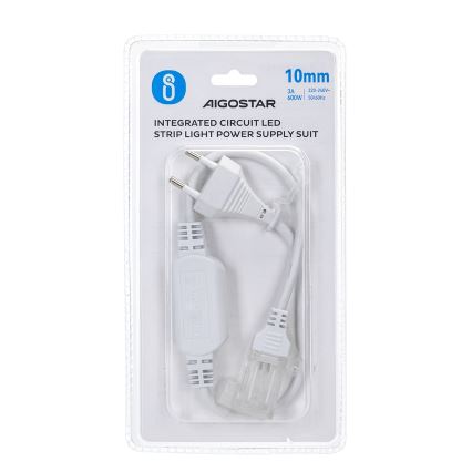 Aigostar - Fuente de alimentación para tiras LED 10 mm, 600 W/230 V, blanca