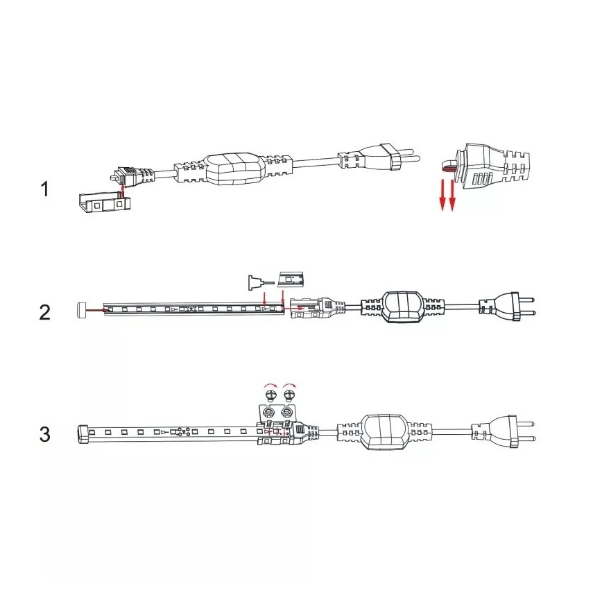 Aigostar - Fuente de alimentación para tiras LED de 8 mm, 600 W/230 V, blanca