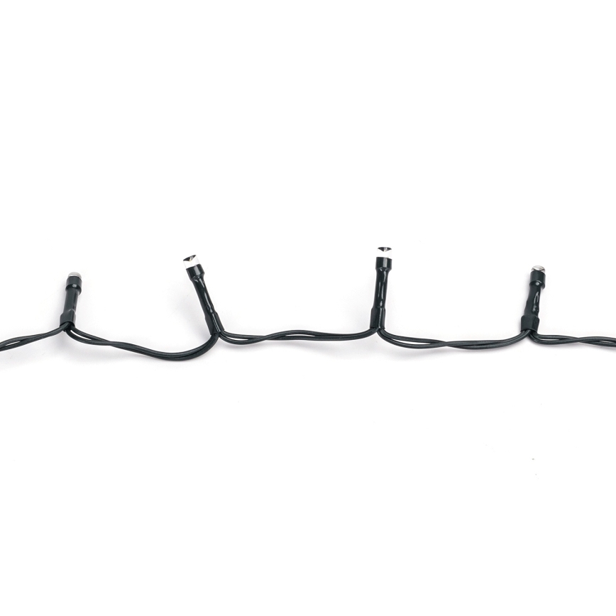 Aigostar - Guirnalda de luces LED para exterior, 100 LEDs, 8 funciones, 3xAA, 5,3 m, IP44, blanco frío