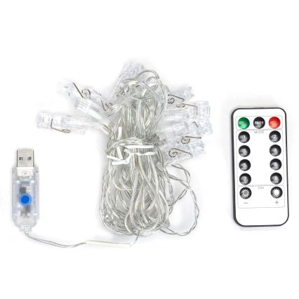 Aigostar - Guirnalda decorativa LED 10xLED/5W/USB 5 m blanco cálido