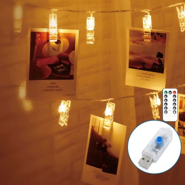 Aigostar - Guirnalda decorativa LED 40xLED/5W/USB 9 m blanco cálido
