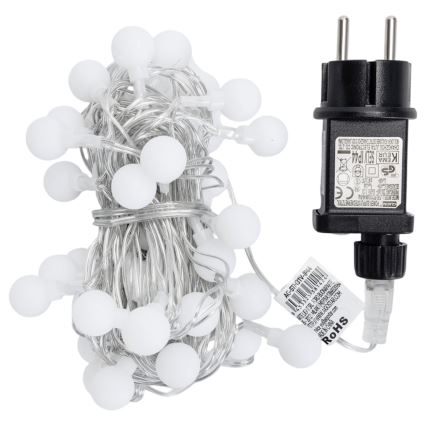 Aigostar - Cadena decorativa LED para exterior 50xLED/8 funciones 5 m IP44 blanco frío