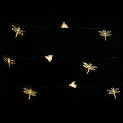 Aigostar - Guirnalda solar decorativa LED, 50 LEDs, 8 funciones, 10 m, 800 mAh, IP65, blanco cálido