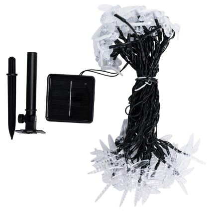 Aigostar - cadena decorativa solar LED 50 LEDs / 8 funciones 10 m 800 mAh IP65 blanco frío